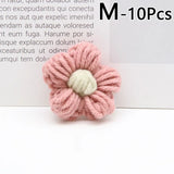 elvesmall 4.5cm Hand-knitted Flower Puff Flower Milk Cotton Wool Hand Hook Flower DIY Hairpin Clothing Accessory Shoes Hats Craft Supplies