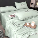 elvesmall Luxury Embroidery Summer Blanket for Bed Sleeping Non-stick Body Summer Quilt Soft Skin Friendly Air Conditioner Comforter Silky