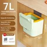 elvesmall  Wall Mounted Cabinet Trash Can with Lid Basket Storage Bucket Household Organization Rack Modern Home Bathroom Kitchen Trash Can