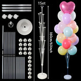 elvesmall 1/2set 13/19Tubes Balloon Stand Holder Balloon Stick Happy Birthday Balloon Kids Baby Shower Adult Wedding Party Decoration