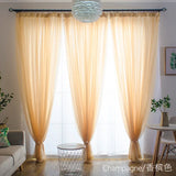 elvesmall Free Customization Sheer Tulle Curtains Shading Heat Insulation Pure Color Rod Pocket for Bedroom Living Room Voile Window