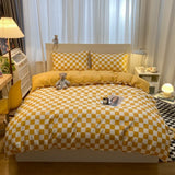 elvesmall Fashion Bedding Duvet Cover Set Bed Sheet Pillowcase 100% Cotton Bedspread Bed Linen Nordic Classic Home Textile Soft Breathable