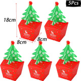 elvesmall Merry Christmas Paper Boxes Treat Boxes For Candy Cookie Apple Box Navidad New year Christmas Decoration Gift Box Bag Kerst noel