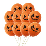 elvesmall 18pcs/set 18inch Orange Stars Foil Balloons Gold Confetti Black Latex Ball Halloween Kids Birthday Party Decors Inflate Balls