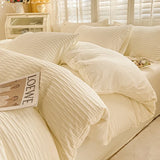 elvesmall  Bubble Yarn Fabric AB Double-sided Bedding Set Soft Double Duvet Cover Set with Sheets Comfortable Breathable Bedding Sets