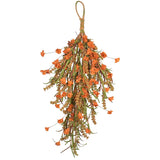 elvesmall  Thanksgiving Hanging Artificial Plant Vines Fall Home Decoration Outdoor Fake Plant Garland Wedding Party Wall Front Door Wreath