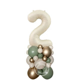 elvesmall  1set Creamy Number Balloon Tower Avocado Green Balloons Set For Adult 30 40 50 Birthday Party Decoration Kids Birthday Supplies