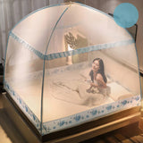 elvesmall  1 Piece Bi-parting Adult Mosquito Net Full-bottom Mosquito Curtain Foldable Bed Tent Canopy Modern Summer Bed Netting Mesh 2M