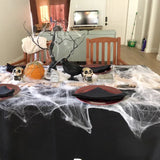 elvesmall Halloween Decorations Artificial Spider Web Stretchy Cobweb Scary Party Halloween Decoration for Bar Haunted House Scene Props