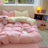 elvesmall Brown Stripe Bedding Comforter Set Pillowcase bed sheet Single Full Size Bed Linen Duvet Cover Set Queen/King Double Single Bed