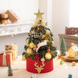 elvesmall   Mini Christmas Tree Set Desktop Xmas Tree Decoration Gold Jingle Gift Led Christmas Tree Ornamend Diy House Warming Gift