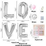 elvesmall 1Set Transparent Letter Balloon Box Letter Love Red Foil Balloons Happy Valentine’s Day Wedding Room Party Decorations