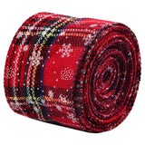 elvesmall 6m Christmas Plaid Ribbon Snowflake Buffalo Plaid Linen Ribbons Xmas Tree DIY Bows Christmas Wreath Gift Wrapping Ribbon Decor