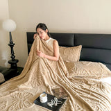 elvesmall  Blanket For Summer Cool Blanket  New Velvet Solid Color Jacquard Multi functional Cover Blanket, Jacquard Butterfly Style