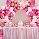 elvesmall Pink Rose Gold Balloons Garland Arch Kit Birthday Party Decor Kids Wedding Birthday Party Supplies Baby Shower Decor Ballon