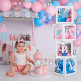 elvesmall 105Pcs Gender Reveal Balloons Arch Kit Baby Shower Decor Pink Blue Balloons Garland Decor Boy Girl 1st Birthday Party Decoration