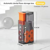 elvesmall Portable Floss Storage Box Auto Refillable Oral Hygiene Care Floss Pick Floss Dispenser Contains 10Pcs Floss