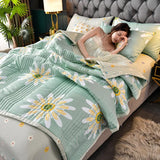 elvesmall Plaid Summer Cool Quilt Washed Cotton Comfortable Lightweight Air Condition Thin Comforter Simple Feather Blanket For Adults Kid