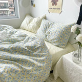 elvesmall  Korean Retro Floral King Size Bedding Set 100% Cotton Home Textile Bedding Sets Soft Single Double Duvet Cover Set with Sheets