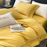 elvesmall  Luxury Egyptian Cotton Bedding Set Embroidery Duvet Cover Set Quilt Cover Fitted/Flat Sheet Pillowcase  Home Textiles Bedspreads