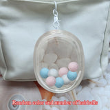 elvesmall 10CM Doll Display Storage Bags Transparent Doll Organizer Boxes Plush Doll Storage Pouches Clear Keychain Wallet Bag Mystery Box