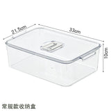 elvesmall Refrigerator Storage Box Food Vegetable Fruit Fresh Preservation Transparent PET Box Drain Kitchen Organizer Storage Containers