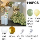 elvesmall Sage Green Balloon Arch Yellow White Gold Balloons Garland Kit Baby Shower Gender Reveal Decoration Jungle Theme Party Globos