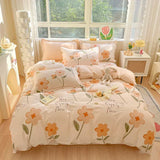 elvesmall Green Leaves Floral Duvet Cover Bedding Set 100% Cotton for Teen Girls Garden Botanical Comforter Cover for All Season Bedroom