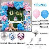 elvesmall 105Pcs Gender Reveal Balloons Arch Kit Baby Shower Decor Pink Blue Balloons Garland Decor Boy Girl 1st Birthday Party Decoration