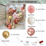 elvesmall Doubled Dust Pink Boho Wedding Engagement Decoration Chrome Rose Gold Nude Balloons Garland Ballon Arch Global Birthday Decor