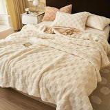 elvesmall  Thickened Velvet winter blanket modern plush bed linen Microfiber Bedspread bed Plaid home decorations sofa blankets sofa cover