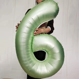 elvesmall 40inch Olive Green 0-9 Number Digital Helium Balloons Kids Adult 18 30 60th Birthday Party Decor Wedding Hawaiian Party Supplies