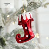 elvesmall 2pcs Christmas Tree Ornaments Snowman Crutch Elk Xmas Tree Pendant Christmas Decoration for Home New Year Gifts Kids Toys