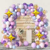 elvesmall 116pcs Purple Pink Rainbow Balloon Garland Arch Kit Wedding Unicorn Birthday Party Decor Kid Baby Shower Birthday Latex Balloons