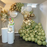 elvesmall Sage Green Balloon Arch Yellow White Gold Balloons Garland Kit Baby Shower Gender Reveal Decoration Jungle Theme Party Globos