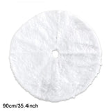 elvesmall  1pcs White Christmas Tree Skirt 78/90/122cm Plush Faux Fur Xmas Tree Carpet Decoration Ornament New Year Navidad Home Deco