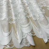 elvesmall 1PC White Lace Floral Short Curtain for Kitchen Window Sheer Drape Cabinet Dustproof Home Decoration #E