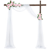 elvesmall Wedding Arch Chiffon Wrinkle Resistant Fabric Outdoor Lawn Wedding Decoration Ceremony Decoration Valance Birthday Party Valance