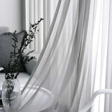 elvesmall  Modern Solid White Sheer Curtain for Living Room Translucent Sunscreen Window Drape Balcony Kitchen Custom #E