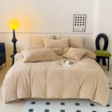 elvesmall  Luxury jacquard velvet Bed linen winter Bedding set Microfiber Duvet cover Quilt bed cover full set bed sheets set pillow cover