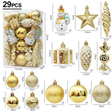 elvesmall 29/20Pcs Christmas Tree Balls Hanging Pendant Candy Cane Pine Cone Ornament Set Christmas Home Decoration 2024 Navidad New Year