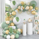 elvesmall  Avocado Green Gold Balloon Garland Arch Kit Wedding Birthday Party Kids Baby Shower Decor 1st Birthday Confetti Letax Ballons