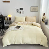 elvesmall 4pcs Duvet Cover Full King Forest Green Polyester Soft Quilt Cover Home Bedding Set Comforter Cover with Flat Sheet Pillowcase
