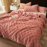 elvesmall  Thickened Velvet winter blanket modern plush bed linen Microfiber Bedspread bed Plaid home decorations sofa blankets sofa cover