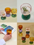 elvesmall  -  1PC Color Funky Irregular goblet cocktail glass drinking glasses shot glasses set champagne glass BPA free Glass cup 6.7oz