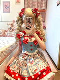srczz  -  Summer Japanese Sweet Lolita Skirts Suits Women Kawaii Bow Lace Slim Y2k Crop Tops + Cute Design Print Mini Skirts 2 Piece Set