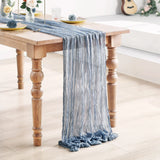 elvesmall  Table Runner Semi-Sheer Personalize Vintage Wedding Decoration Kitchen Dinner Tablecloth Retro Boho Event Designing
