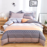 elvesmall Abstract Geometric Bedding Set Queen Size Geometry Rectangle Square Cotton Duvet Cover Pink Purple Comforter Cover for Boys Girl