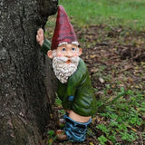 elvesmall Creative Urinating Gnome Statue Resin Crafts White Bearded Old Man Dwarf Sculpture Christmas Garden Courtyard Decoration