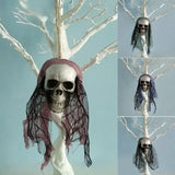 elvesmall Halloween Skull Hanging Ornaments Foam Skull Bride Clothes Bone Head Scene Layout Props Home Decorations Festival Party Supplies